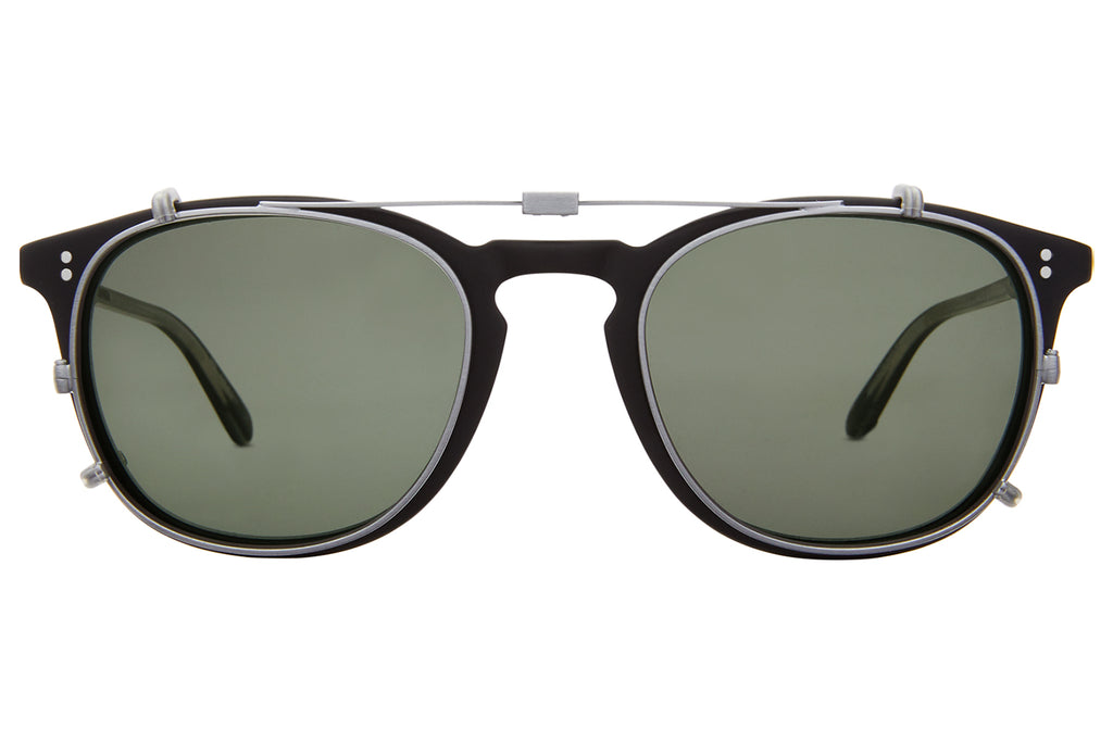 Garrett Leight - Kinney Clip On Shades Brushed Silver with G15 Lenses