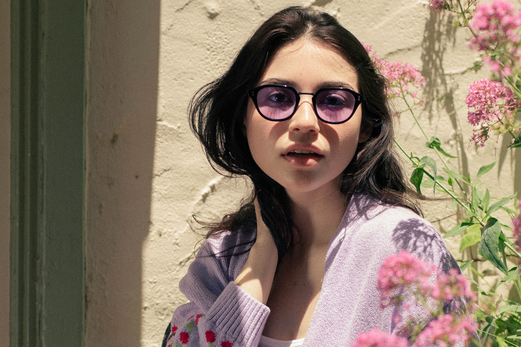 AKILA® Eyewear - Theory Sunglasses Black w/ Violet Blue Lenses