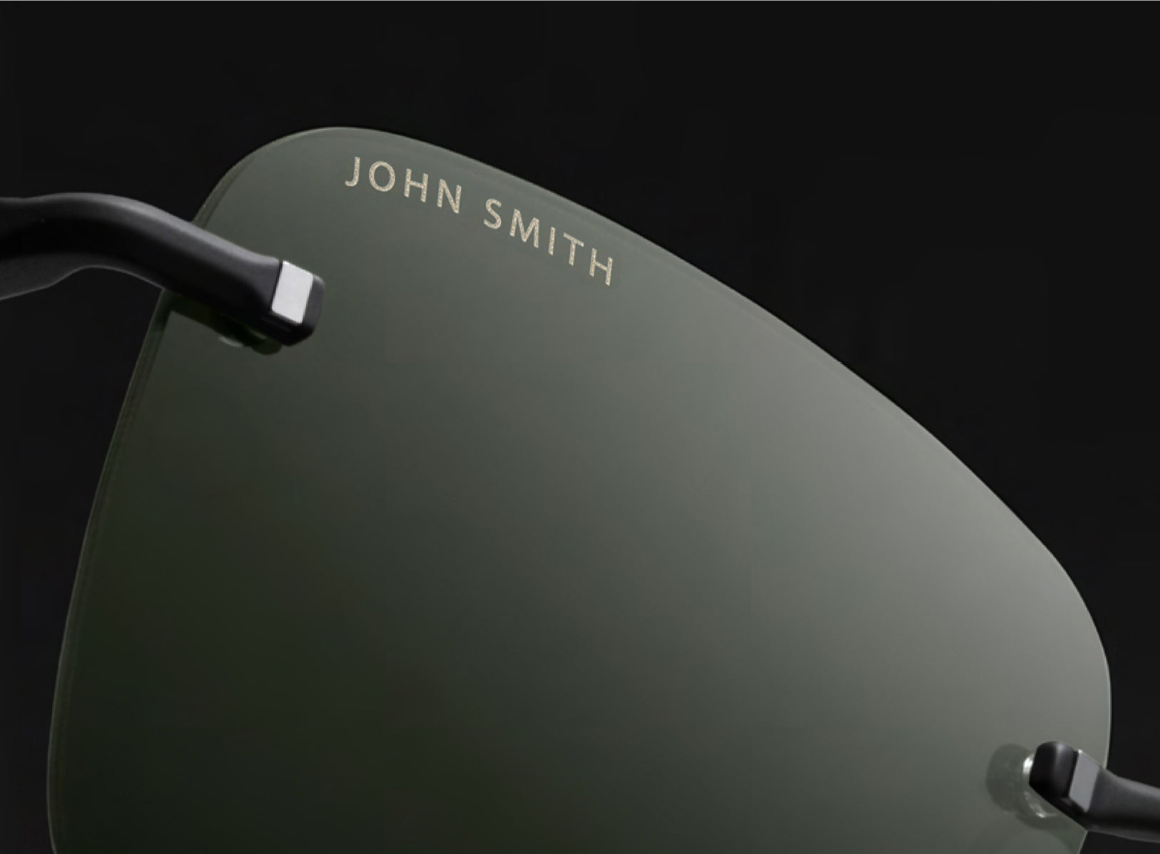 Custom laser engraving sample on sunglasses